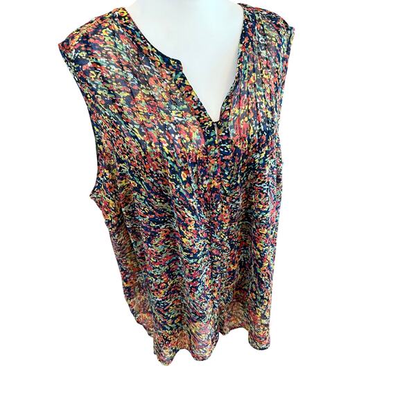 Liz Claiborne Blouse Plus Size 3X Sleeveless Multicolor - Picture 2 of 5